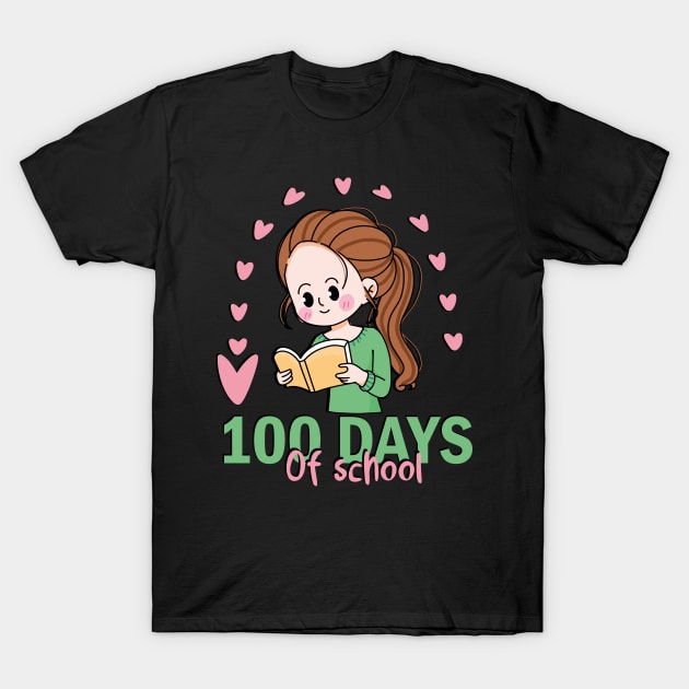 100th Day of School Girls Teacher T-Shirt by Formoon